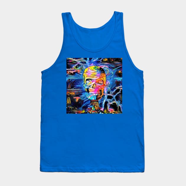 Skull surrounded by magic lights Tank Top by rolffimages